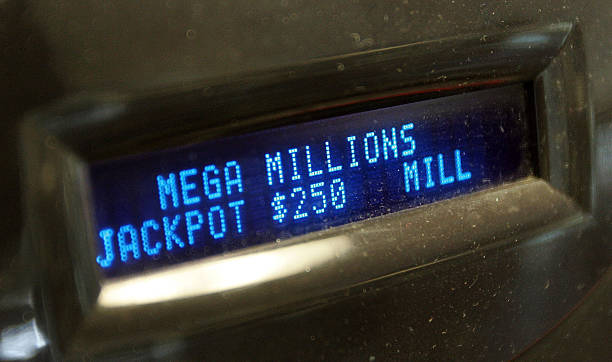 RUSSELL, IL - SEPTEMBER A display on a card reader shows the $250 million jackpot for the Mega Mill...