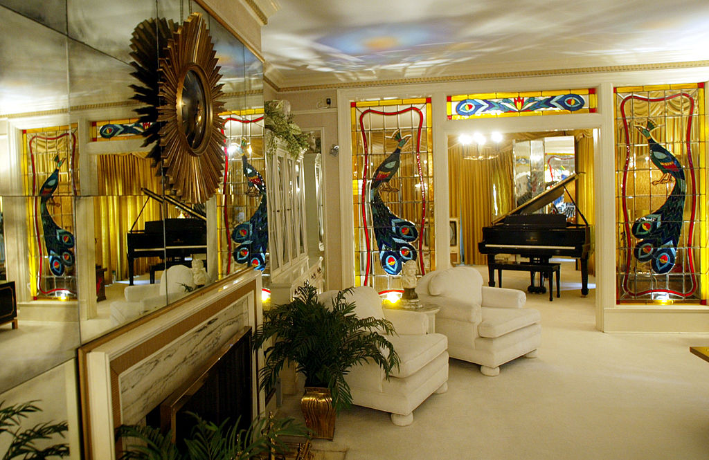 MEMPHIS, TN - AUGUST 12:  Elvis Presley's living room at Graceland is seen during Elvis Week on Aug...