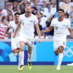 MARSEILLE, FRANCE - JULY 27: Walker Zimmerman #3 of Team USA celebrates scoring his team's second goal during the Men's group A match between New Zealand and United States during the Olympic Games Paris 2024 at Stade de Marseille on July 27, 2024 in Marseille, France. (Photo by Alex Livesey/Getty Images)