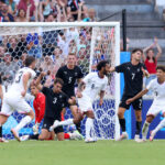 MARSEILLE, FRANCE - JULY 27: Gianluca Busio #6 of Team USA celebrates scoring his team's third goal during the Men's group A match between New Zealand and United States during the Olympic Games Paris 2024 at Stade de Marseille on July 27, 2024 in Marseille, France. (Photo by Alex Livesey/Getty Images)