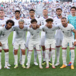 MARSEILLE, FRANCE - JULY 27: Team United States line up prior to the Men's group A match between New Zealand and United States during the Olympic Games Paris 2024 at Stade de Marseille on July 27, 2024 in Marseille, France. (Photo by Alex Livesey/Getty Images)