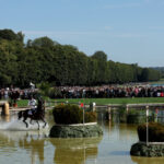 VERSAILLES, FRANCE - JULY 28: A general view as Tom McEwen and horse JL Dublin of Team Great Britain compete during the Equestrian Eventing Individual Cross Country leg on day two of the Olympic Games Paris 2024 at Chateau de Versailles on July 28, 2024 in Versailles, France. (Photo by Mike Hewitt/Getty Images)