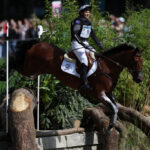 VERSAILLES, FRANCE - JULY 28: Jonelle Price and horse Hirado of Team New Zealand clear a hurdle during the Equestrian Eventing Individual Cross Country leg on day two of the Olympic Games Paris 2024 at Chateau de Versailles on July 28, 2024 in Versailles, France. (Photo by Mike Hewitt/Getty Images)