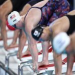 NANTERRE, FRANCE - JULY 28: Lilly King of Team United States prepares to compete in the Women’s 100m Breaststroke Heats on day two of the Olympic Games Paris 2024 at Paris La Defense Arena on July 28, 2024 in Nanterre, France. (Photo by Sarah Stier/Getty Images)