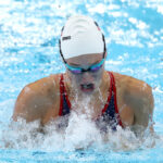 NANTERRE, FRANCE - JULY 28: Emma Weber of Team United States competes in the Women’s 100m Breaststroke Heats on day two of the Olympic Games Paris 2024 at Paris La Defense Arena on July 28, 2024 in Nanterre, France. (Photo by Lintao Zhang/Getty Images)