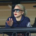 PARIS, FRANCE - JULY 28: Lady Gaga attends the Artistic Gymnastics Women's Qualification on day two of the Olympic Games Paris 2024 at Bercy Arena on July 28, 2024 in Paris, France. (Photo by Arturo Holmes/Getty Images)