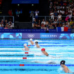 NANTERRE, FRANCE - JULY 28: Angharad Evans of Team Great Britain competes in the Women’s 100m Breaststroke Heats on day two of the Olympic Games Paris 2024 at Paris La Defense Arena on July 28, 2024 in Nanterre, France. (Photo by Maddie Meyer/Getty Images)