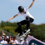 PARIS, FRANCE - JULY 28: Coco Yoshizawa of Team Japan competes during the Women's Street Prelims on day two of the Olympic Games Paris 2024 at Place de la Concorde on July 28, 2024 in Paris, France. (Photo by Lars Baron/Getty Images)