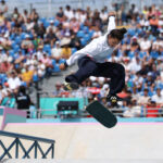 PARIS, FRANCE - JULY 28: Mariah Duran of Team United States competes during the Women's Street Prelims on day two of the Olympic Games Paris 2024 at Place de la Concorde on July 28, 2024 in Paris, France. (Photo by Lars Baron/Getty Images)