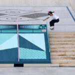 PARIS, FRANCE - JULY 28: Liz Akama of Team Japan competes at round one during the Women's Street Final on day two of the Olympic Games Paris 2024 at Place de la Concorde on July 28, 2024 in Paris, France. (Photo by Lars Baron/Getty Images)