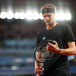 PARIS, FRANCE - JULY 28: Alexander Zverev of Team Germany looks on against Jaume Munar of Team Spain during the Men’s Singles first round match on day two of the Olympic Games Paris 2024 at Roland Garros on July 28, 2024 in Paris, France. (Photo by Matthew Stockman/Getty Images)