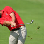 PARIS, FRANCE - AUGUST 01: Jon Rahm of Team Spain plays his second shot on the 17th hole during Day One of the Men's Individual Stroke Play on day six of the Olympic Games Paris 2024 at Le Golf National on August 01, 2024 in Paris, France. (Photo by Andrew Redington/Getty Images)