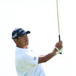 PARIS, FRANCE - AUGUST 02: Hideki Matsuyama of Team Japan chips onto the 18th green during Day Two of the Men's Individual Stroke Play on day seven of the Olympic Games Paris 2024 at Le Golf National on August 02, 2024 in Paris, France. (Photo by Kevin C. Cox/Getty Images)