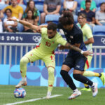 LYON, FRANCE - AUGUST 02: Alex Baena of Spain in action during the Men's Quarterfinal match between Japan and Spain during the Olympic Games Paris 2024 at Stade de Lyon on August 02, 2024 in Lyon, France. (Photo by Claudio Villa/Getty Images)