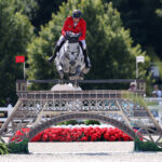 VERSAILLES, FRANCE - AUGUST 06: Christian Kukuk and horse Checker 47 of Team Germany compete in the Jumping Individual Final on day eleven of the Olympic Games Paris 2024 at Chateau de Versailles on August 06, 2024 in Versailles, France. (Photo by Buda Mendes/Getty Images)