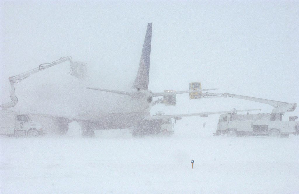 Snowstorm causing over 700 flight delays or cancellations at Denver airport today.