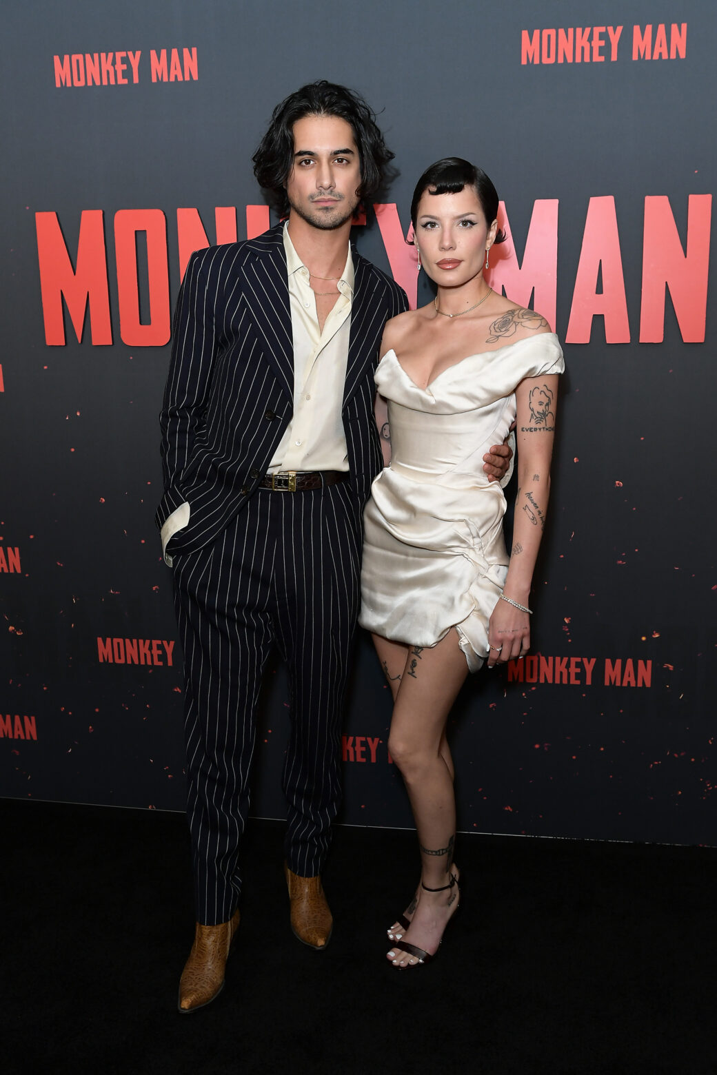 WEST HOLLYWOOD, CALIFORNIA - APRIL 02: (L-R) Avan Jogia and Halsey attend a special screening of MO...